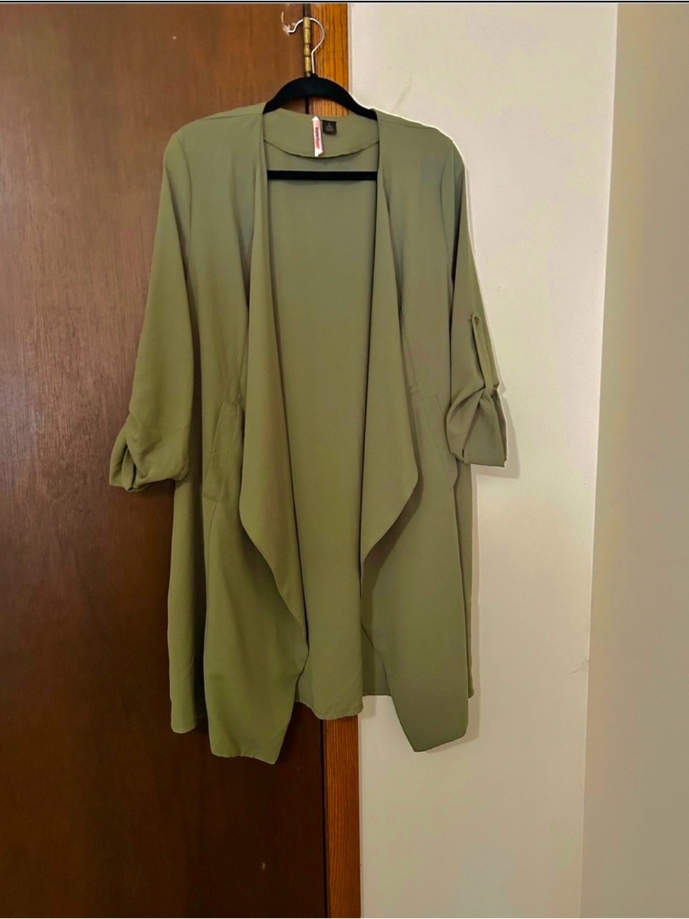 Love By Design Olive Open-Front Drape Jacket